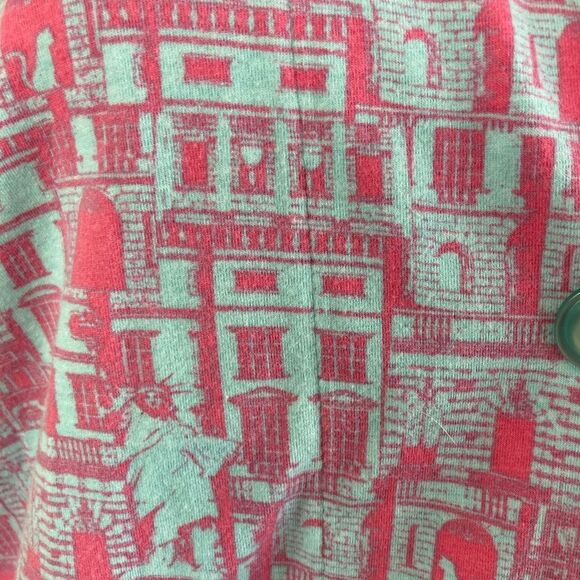 BedHead VTG NYC Print Pink and Blue PJ  Top skyline, Statue of Liberty, & cat - Picture 6 of 13